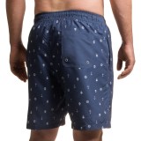 Boston Traders Anchor Print Volley Swim Trunks - UPF 50+ (For Men)