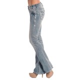 Rock & Roll Cowgirl Rival Crystal Multi-Stitch Jeans - Low Rise, Bootcut (For Women)