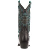 Justin Boots Black Deercow Cowboy Boots - 12”, Snip Toe (For Women)