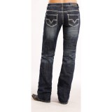 Rock & Roll Cowgirl V-Embroidery Jeans - Boyfriend Fit (For Women)