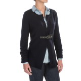 Tahari Front Buckle Cardigan Sweater - Merino Wool (For Women)