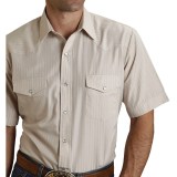 Roper Classic Tone-on-Tone Shirt - Snap Front, Short Sleeve (For Men and Big Men)