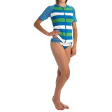 Tommy Bahama Rugby Rash Guard - Full Zip, Short Sleeve (For Women)