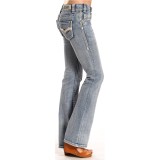 Rock & Roll Cowgirl Metallic Leather Accent Jeans - Low Rise, Bootcut (For Women)