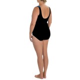 Longitude Beach Club X-Over Wrap One-Piece Swimsuit (For Plus Size Women)