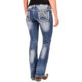 Rock & Roll Cowgirl Rival Multi Chevron Stitch Jeans - Slim Fit, Low Rise, Bootcut (For Women)