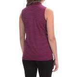 Cable & Gauge Striped Mock Neck Tank Top (For Women)