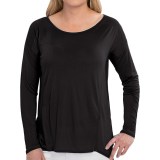 August Silk Rayon Knit Shirt - Sheer Back, Long Sleeve (For Women)