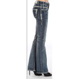 Rock & Roll Cowgirl Metallic Stitch Rhinestone Jeans - Bootcut, Low Rise (For Women)