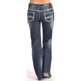 Rock & Roll Cowgirl Metallic Embroidery Jeans - Mid Rise, Bootcut (For Women)