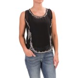 Rock & Roll Cowgirl Southwest-Embroidered Tank Top - Semi Sheer (For Women)