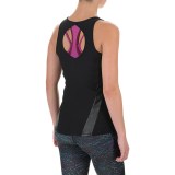 90 Degree by Reflex Faux-Leather Trim Tank Top - Mesh Sides, Keyhole Back (For Women)