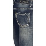 Rock & Roll Cowgirl Border Diamond Bootcut Jeans - Low Rise (For Women)