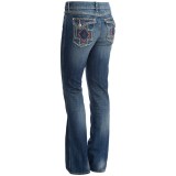 Wrangler Rock 47 Rhinestone Pocket Jeans - Low Rise (For Women)