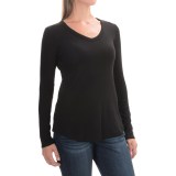 Cynthia Rowley Ribbed V-Neck Shirt - Pima Cotton-Modal, Long Sleeve (For Women)