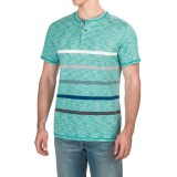 Striped Henley T-Shirt - Short Sleeve (For Men)