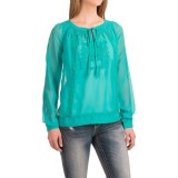 Roper Embroidered Georgette Peasant Blouse - Long Sleeve (For Women)