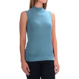 August Silk Standard Turtleneck - Sleeveless (For Women)