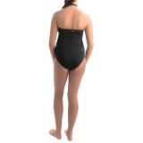 Jones New York Laser-Cut Flyaway Halter Bandeau One-Piece Swimsuit (For Women)