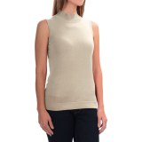 August Silk Standard Turtleneck - Sleeveless (For Women)