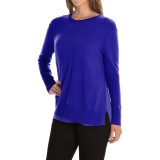 Magaschoni Crew Neck Cashmere Sweater - Side Slits, Silk Lining (For Women)