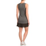 Head Perforated Combo Tank Dress -Sleeveless (For Women)