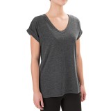 Harmony and Balance Brushed V-Neck Shirt - Short Sleeve (For Women)