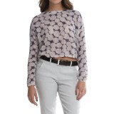 Olivaceous Jacquard Print Crop Sweater (For Women)