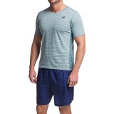 New Balance Striped Sonic T-Shirt - V-Neck, Short Sleeve (For Men)