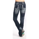 Rock & Roll Cowgirl Silver Zigzag Border Jeans - Mid Rise, Bootcut (For Women)