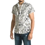 Drill Woven Printed Floral Shirt - Short Sleeve (For Men)