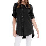 Neon Buddha Sage Spirit Tunic Shirt - Stretch Cotton, 3/4 Sleeve (For Women)