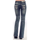 Rock & Roll Cowgirl Fleur-De-Lis Jeans - Mid Rise, Bootcut (For Women)