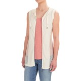 Cable & Gauge High-Low Hoodie Vest - Viscose (For Women)