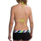 Maui & Sons Feline Stripe Boy-Short Bikini Bottoms (For Women)