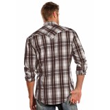 Rock & Roll Cowboy X-Stitch Plaid Shirt - Snap Front, Long Sleeve (For Men)