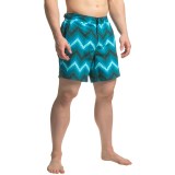 JACHS NY Geometric Chevron Hampton Swim Shorts (For Men)