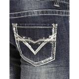 Rock & Roll Cowgirl Metallic V-Embroidery Bootcut Jeans - Low Rise (For Women)