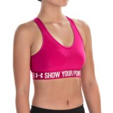 Under Armour HeatGear® Power in Pink Sports Bra - Medium Impact, Racerback (For Women)